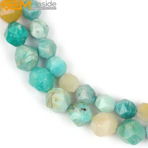 AAA Multicolored Peru Amazonite Gemstone Beads For Jewelry Making 15" Faceted - Picture 1 of 21