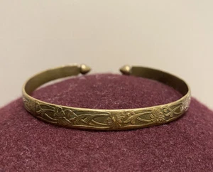 Victorian era 8CT gold ball end torque cuff bracelet Bengal - Picture 1 of 5