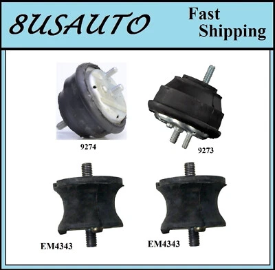 4 PIEZAS MONTAJE MOTOR Y TRANS COMPATIBLE BMW 530I, 540I, 740I, 740IL, 840CI 3.0L 4.0L 4.4L Foto 1 de 4