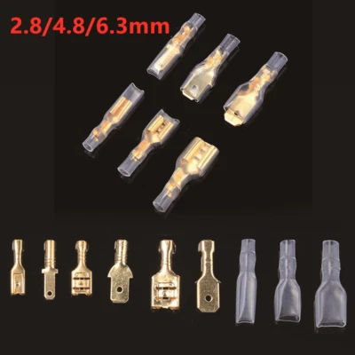 150x Electrical Female & Male Crimp Wire Connectors Spade Terminal 2.8/4.8/6.3mm - Image 1 of 4