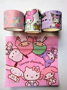 Sanrio *My Melody and Kuromi* 3er Set Bonbonfarben Washi Tapes - Bild 1 von 14