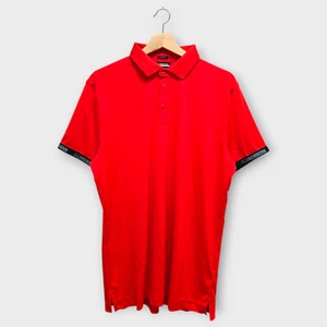 J.Lindeberg Golf Men's Polo Shirt Guy Regular Fit (Red/Black) - Large - Picture 1 of 2