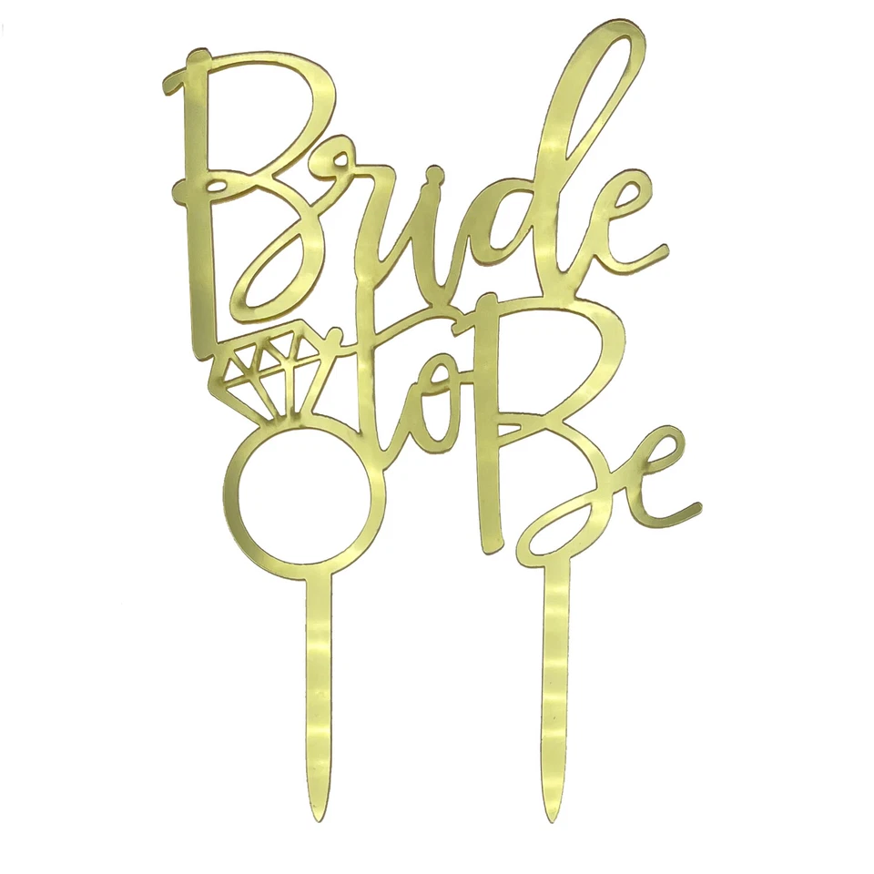 Torten Kuchen Muffin Topper Aufsatz Bride to Be in Gold für JGA Hochzeit Deko - Bild 1 von 1