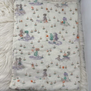 Couverture bébé vintage Holly Hobbie fait main vintage literie bateau / flaque d'eau années 70 48x70 - Photo 1/5