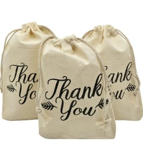 Bolsas con cordón Sanrich Thank You 4x6 pulgadas para fiesta favores paquete de 20 regalo golosina G - Imagen 1 de 4