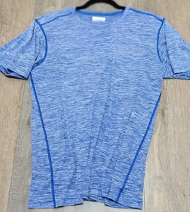 Columbia Sportswear T Shirt Mens Large Blue Short Sleeve Performance Stretch - Picture 1 of 10
