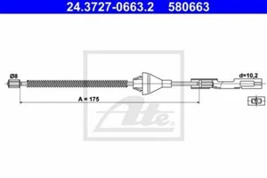 ATE Handbremsseil Hinten 24.3727-0663.2 für FORD - MAZDA - Bild 1 von 1