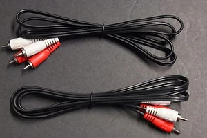 2 Pcs 3 ft 5 in 2 Male to Male 2 RCA Stereo Audio Y Cord Cable 3'5" - Picture 1 of 3