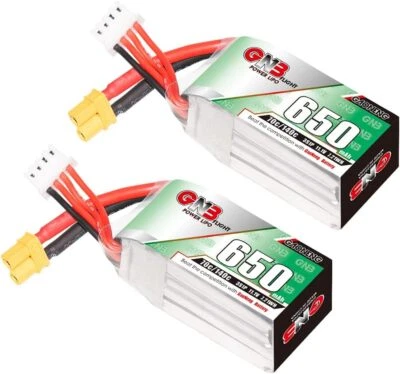 2PCS GNB 3S 11.1V 650mAh 70C 140C LiPo Battery XT30 Connector for 1.6 to 2 inch - Image 1 of 4