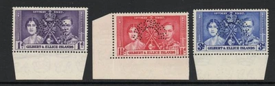 Gilbert & Ellice Is. ESPECIMEN CORONACIÓN 1937 SG 40s-42s Mnh. (R1086) Foto 1 de 2