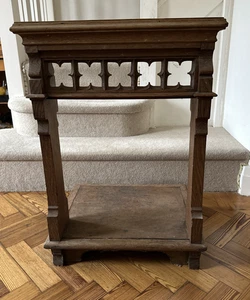 Antique Oak Gothic Kneeler, Prayer Desk Prie Dieu - Picture 1 of 7