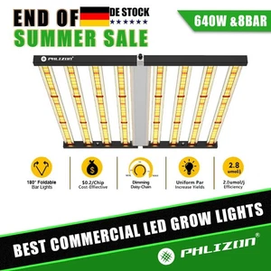 Barra de luz de crecimiento regulable de espectro completo Phlizon 640w 3.1 hidropónica con LED Samsung - Imagen 1 de 30