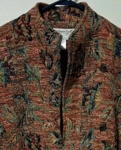 Coldwater Creek Damen Jacke XL Floral Lachsfarbe, Reißverschluss - Bild 1 von 5
