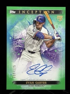 2024 Topps Inception Evan Carter Base Rookie & Emerging Star Auto Green /125 RC - Bild 1 von 2