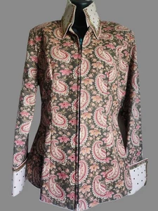 WESTERN SHOW Jacket Earth TONES PAISLEY size MEDIUM by Jean's Customs NEW - Picture 1 of 12