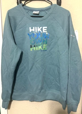 Columbia Hike Your Own Sudadera Gráfica Mujer L Verde Salvia Gran Tamaño Gorpcore Foto 1 de 4