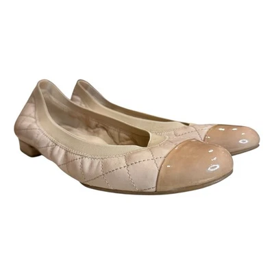 Zapatos planos de ballet acolchados Stuart Weitzman beige cuero tostado para mujer talla 7,5N Foto 1 de 4