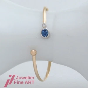 Armreif -1 Tansanit und 1 Brillant (Diamant) ca. 0,04ct-14K/585 Weiß-/Gelbgold - Bild 1 von 3