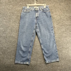 Vintage Tommy Hilfiger Jeans Women 8 Relaxed Straight Cropped Denim Pants Y2K - Picture 1 of 12