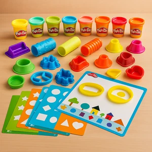 Play-Doh Shapes & Colors Set ๐ 10 Cans + 15 Tools + 5 Mats | Learn & Create Fun - Picture 1 of 10