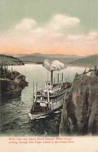 Yukon, Canada Postcard Lewes River  Steamer White Horse c 1905     Q6 - Picture 1 of 2