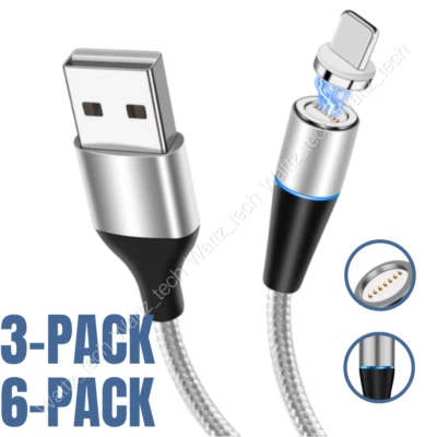3/6Pack Magnetic Fast Charger Cable USB Cord For iPhone 14 13 12 11 Pro Max XR 8 - Image 1 of 4