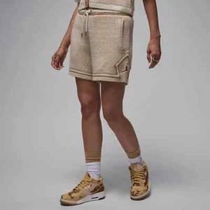 Air Jordan Knit Shorts Sail Heavyweight Embroidered $125 Rare Women's size Large - Picture 1 of 7