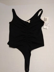 Open Edit Body Shirt, black ,sz M, pull on, thong button - Picture 1 of 5
