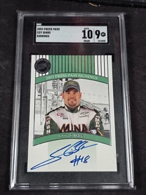 2003 Press Pass Racing Coy Gibbs Rookie Autograph SGC 9 - Image 1 of 2
