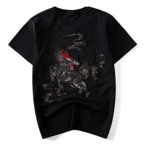 Sommer neu chinesischer Stil bestickt locker Baumwolle Kurzarm T-Shirt Herren Top - Bild 1 von 19