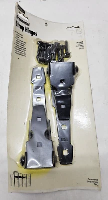 Stanley 76-0845 CD1292 Ornamental Strap Gate Door Hinges Black 2pk - Image 1 of 4