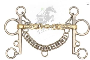 Waterford Pelham Horse Bit with Lozenge Fat Chain Jointed Oval Link Snaffle - Picture 1 of 1
