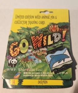 1992 Shopko 30th Anniversary WWF Limited Edition Wildlife Pin & Card #14 Dolphin - Picture 1 of 3