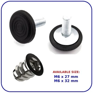 M6 Furniture Feet Adjustable Legs Leveling Screws With Insert Nuts Screw Nut Set - Picture 1 of 12