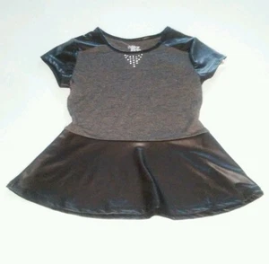 STAR RIDE" GEM TRIANGLE" FAUX LEATHER TOP GIRL SIZE L( 6X) - Picture 1 of 4