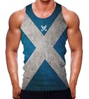 SCOTTISH FLAG TANK MUSCLE GYM WEAR VEST SLEEVELESS SCOTLAND MEN WORKOUT TRAINING