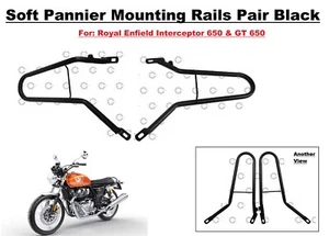 Fit For Royal Enfield "Interceptor & GT 650 Black Soft Pannier Rails" - Picture 1 of 8