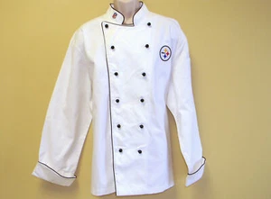 NFL PITTSBURGH STEELERS Premium Chef Coat 100% Cotton L Size Football Chief Coat - Picture 1 of 11