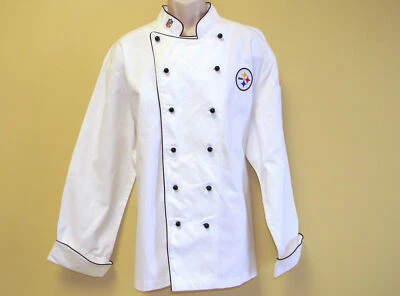 NFL PITTSBURGH STEELERS Premium Chef Coat 100% Cotton L Size Football Chief Coat - Image 1 of 4