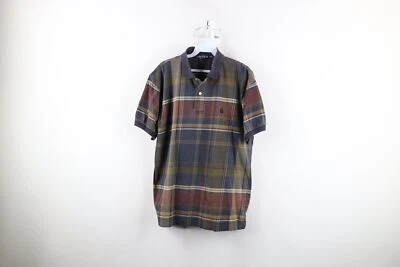 Vintage 90s Nautica Mens Small Faded Rainbow Plaid Collared Golf Polo Shirt - Image 1 of 4