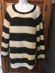 ANN TAYLOR Mujer Gris Oscuro y Marfil Mezcla Mohair Mezcla con Shirtail - Imagen 1 de 6