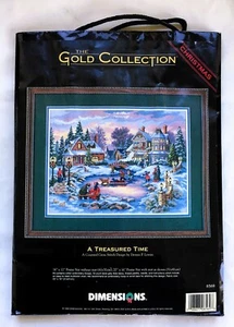 Dimensions GOLD COLLECTION Christmas Cross Stitch Kit Treasured Time NEW 16"x12" - Picture 1 of 6