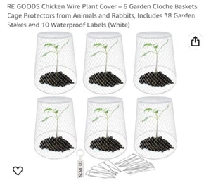 Chicken Wire Plant Cloches (6), 18 Garden Staples And 10 Waterproof Plant Labels - Picture 1 of 3