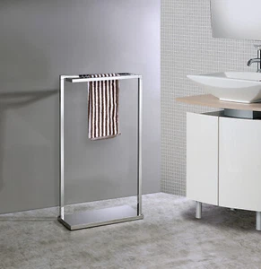 Kings Brand Furniture - Hamilton Metal Freestanding Towel Rack Stand, Chrome - Picture 1 of 4