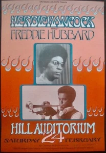 HERBIE HANCOCK ANN ARBOR 1973 concert poster GARY GRIMSHAW signed NM - Picture 1 of 2