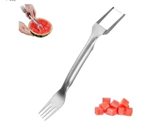 2PCS Stainless Steel Watermelon Fruit Cutter Slicer + Fork - Picture 1 of 8