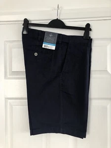 Mens BHS Shorts 32" Waist Navy Chino Cotton Classic With Comfort Waist BNWT - Picture 1 of 6