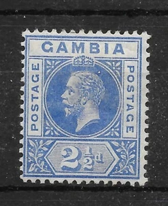 GAMBIA SG90b 1912 21/2d DEEP BRIGHT BLUE SPLIT A VAR MTD MINT - Bild 1 von 1