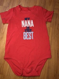 Carters Mädchen Jungen 24 Monate "Nana" Body Kurzarm Einteiler rot - Bild 1 von 4