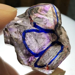 Rare TOP NATURAL Amethyst Super Seven Moving Water Bubble Enhydro QUARTZ Crystal - Picture 1 of 11